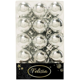Set 30 Sfere di Natale in Plastica Lucide Ø 3Cm – Vari Colori - Argento