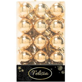 Set 30 Sfere di Natale in Plastica Lucide Ø 3Cm – Vari Colori - Oro