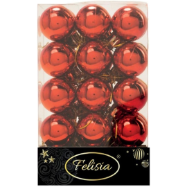 Set 30 Sfere di Natale in Plastica Lucide Ø 3Cm – Vari Colori - Rosso