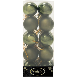 Set 20 Sfere di Natale in Plastica Ø 4Cm – Assortite Lucide e Opache – Vari Colori - Verde Albero