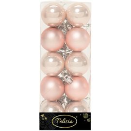 Set 20 Sfere di Natale in Plastica Ø 4Cm – Assortite Lucide e Opache – Vari Colori - Cipria