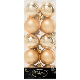 Set 20 Sfere di Natale in Plastica Ø 4Cm – Assortite Lucide e Opache – Vari Colori - Oro