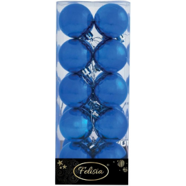 Set 20 Sfere di Natale in Plastica Ø 5Cm - Assortite Lucide e Glitterate – Vari Colori - Blu Lucido