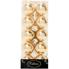 Set 20 Sfere di Natale in Plastica Ø 5Cm - Assortite Lucide e Glitterate – Vari Colori - Oro Lucido