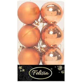 Set 12 Sfere di Natale in Plastica Ø 6Cm - Assortite Lucide e Opache – Vari Colori - Copper