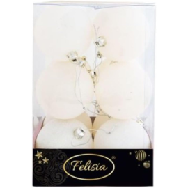 Set 12 Sfere di Natale in Plastica Ø 7Cm - Vari Colori - Bianco