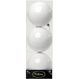 Set 3 Sfere in Plastica Lucide Ø 12Cm - Vari Colori - Bianco