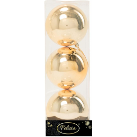 Set 3 Sfere in Plastica Lucide Ø 12Cm - Vari Colori - Oro