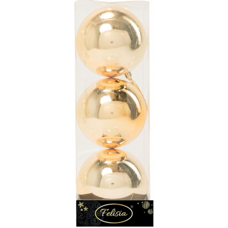 Set 3 Sfere in Plastica Lucide Ø 12Cm - Vari Colori - Oro