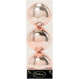 Set 3 Sfere in Plastica Lucide Ø 12Cm - Vari Colori - Rosa