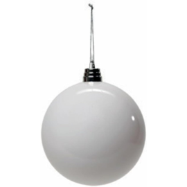 Sfera Natalizia in Plastica Lucida Ø 15Cm – Disponibile in Varie Colorazioni - Bianco