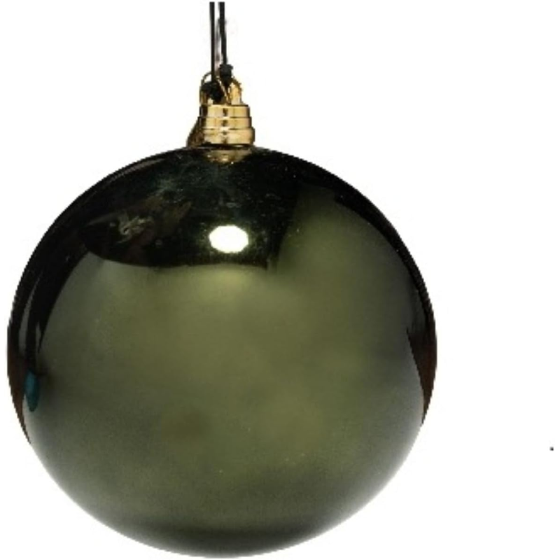 Sfera Natalizia in Plastica Lucida Ø 15Cm – Disponibile in Varie Colorazioni - Verde Albero