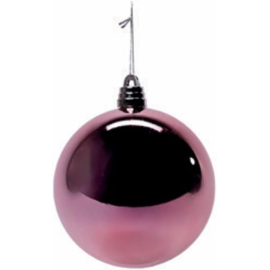 Sfera Natalizia in Plastica Lucida Ø 20Cm – Disponibile in Varie Colorazioni - Rosa