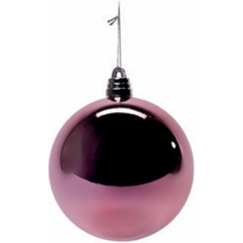 Sfera Natalizia in Plastica Lucida Ø 20Cm – Disponibile in Varie Colorazioni - Rosa
