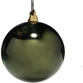 Sfera Natalizia in Plastica Lucida Ø 20Cm – Disponibile in Varie Colorazioni - Verde Albero