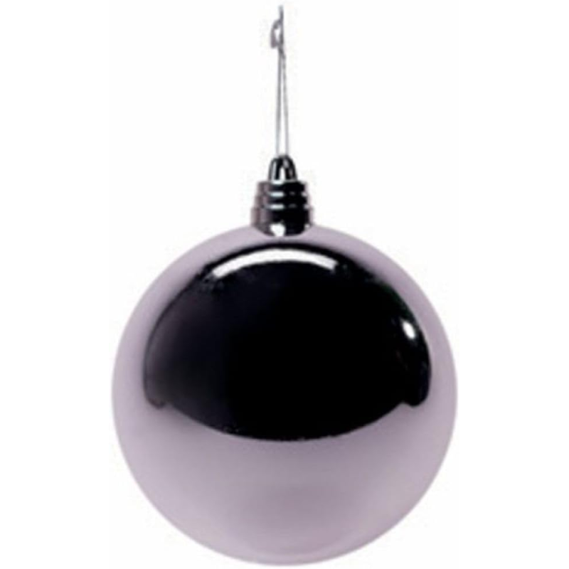 Sfera Natalizia in Plastica Lucida Ø 20Cm – Disponibile in Varie Colorazioni - Argento