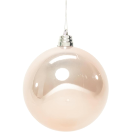 Sfera Natalizia in Plastica Lucida Ø 20Cm – Disponibile in Varie Colorazioni - Cipria