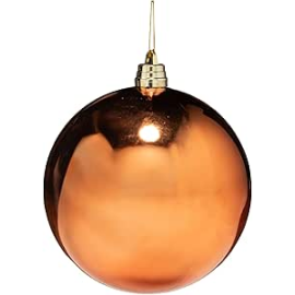 Sfera Natalizia in Plastica Lucida Ø 20Cm – Disponibile in Varie Colorazioni - Copper