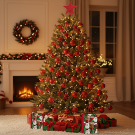 Kit Albero di Natale Completo - Rosso Porpora