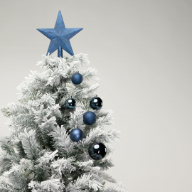 Christmas Box 31 Pezzi - Sfere di Natale in Plastica Assortite - Blu Navy