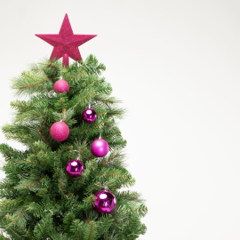 Christmas Box 31 Pezzi - Sfere di Natale in Plastica Assortite - Magenta