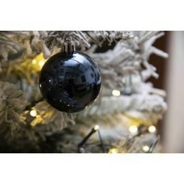 Set 16 Sfere di Natale in Plastica Lucide Ø 6Cm - Vari Colori - Blu Navy Lucido