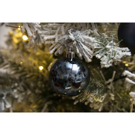 Set 16 Sfere di Natale in Plastica Lucide Ø 6Cm - Vari Colori - Blu Navy Lucido