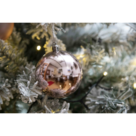 Set 16 Sfere di Natale in Plastica Lucide Ø 6Cm - Vari Colori - Rosa Lucido