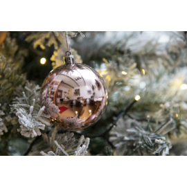 Set 16 Sfere di Natale in Plastica Lucide Ø 6Cm - Vari Colori - Rosa Lucido