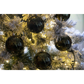 Set 16 Sfere di Natale in Plastica Lucide Ø 6Cm - Vari Colori - Verde Albero Lucido