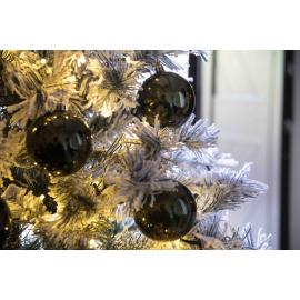 Set 16 Sfere di Natale in Plastica Lucide Ø 6Cm - Vari Colori - Verde Albero Lucido