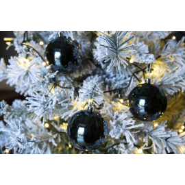 Set 8 Sfere di Natale in Plastica Lucide Ø 8Cm - Vari Colori - Blu Navy