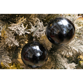Set 4 Sfere di Natale in Plastica Lucide Ø 10Cm – Vari Colori - Blu Navy
