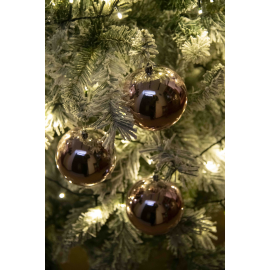 Set 4 Sfere di Natale in Plastica Lucide Ø 10Cm – Vari Colori - Rosa