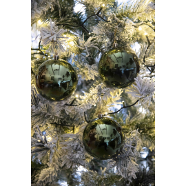 Set 4 Sfere di Natale in Plastica Lucide Ø 10Cm – Vari Colori - Verde Albero