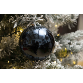 Set 3 Sfere in Plastica Lucide Ø 12Cm - Vari Colori - Blu Navy