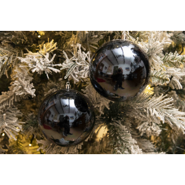 Set 3 Sfere in Plastica Lucide Ø 12Cm - Vari Colori - Blu Navy