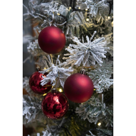 Set 20 Sfere di Natale in Plastica Ø 4Cm – Assortite Lucide e Opache – Vari Colori - Rosso