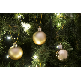 Set 20 Sfere di Natale in Plastica Ø 4Cm – Assortite Lucide e Opache – Vari Colori - Oro