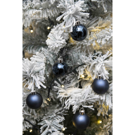 Set 20 Sfere di Natale in Plastica Ø 4Cm – Assortite Lucide e Opache – Vari Colori - Blu Navy