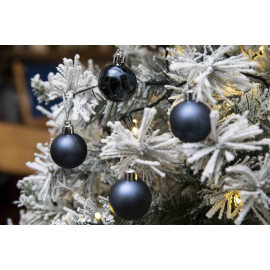 Set 20 Sfere di Natale in Plastica Ø 4Cm – Assortite Lucide e Opache – Vari Colori - Blu Navy