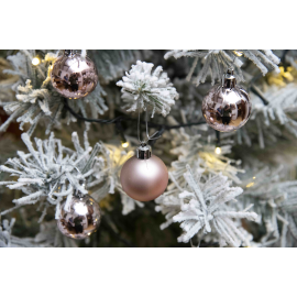 Set 20 Sfere di Natale in Plastica Ø 4Cm – Assortite Lucide e Opache – Vari Colori - Rosa