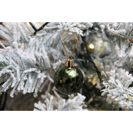 Set 20 Sfere di Natale in Plastica Ø 4Cm – Assortite Lucide e Opache – Vari Colori - Verde Albero