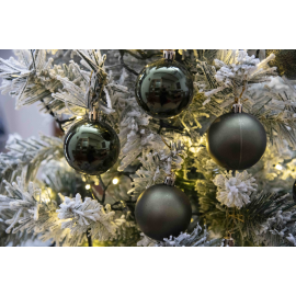 Set 12 Sfere di Natale in Plastica Ø 6Cm - Assortite Lucide e Opache – Vari Colori - Verde Albero