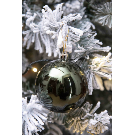 Set 12 Sfere di Natale in Plastica Ø 6Cm - Assortite Lucide e Opache – Vari Colori - Verde Albero