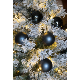 Set 6 Sfere di Natale in Plastica Ø 8Cm – Assortite Lucide e Opache – Vari Colori - Blu Navy