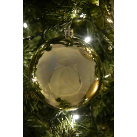 Set 6 Sfere di Natale in Plastica Ø 8Cm – Assortite Lucide e Opache – Vari Colori - Oro