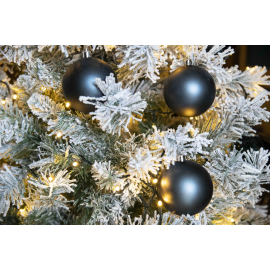 Set 6 Sfere di Natale in Plastica Ø 8Cm – Assortite Lucide e Opache – Vari Colori - Blu Navy