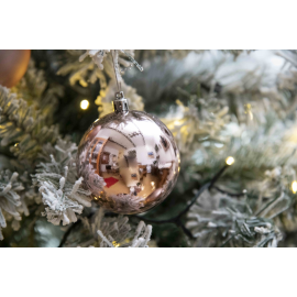 Set 6 Sfere di Natale in Plastica Ø 8Cm – Assortite Lucide e Opache – Vari Colori - Rosa