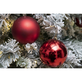 Set 3 Sfere di Natale in Plastica Ø 10Cm – Assortite Lucide e Opache – Vari Colori - Rosso